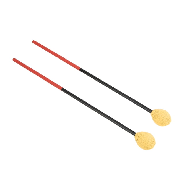 Mazos de marimba de fibra de carbono, hilo de algodón, baqueta, martillo para instrumentos de percusión bajos, cabeza amarilla