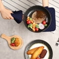 thumbnail image 5 of HOMEIORA 4 Pack Oven Pot Holder with Pocket Cotton Heat Resistant Coaster Potholder Kitchen Hot Pad Oven Mitts for Cooking Square 7" x 9", Navy Blue, 5 of 6
