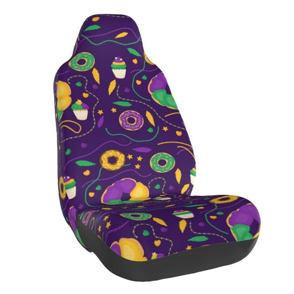 Fotbe Mardi Gras and Donuts Funda para Asiento de Auto con Estampado – Impermeable y Antisudor – Ajuste Universal, Lavable a Máquina, Antideslizante (1 Pieza)