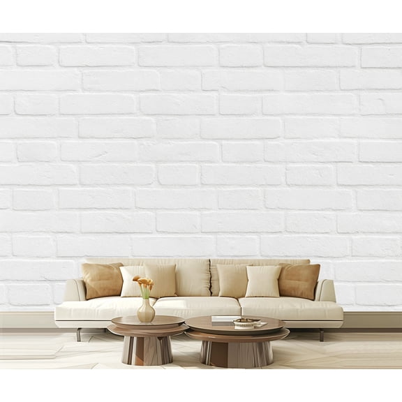 Peel and Stick Wallpaper Waterproof Vintage old white wash brick wall texture for design Panoramic for Wall Mural Decor Self Adhesive and Removable 69in x 98in