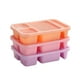 thumbnail image 2 of Juego de cajas de fiambreras de plástico de plástico dividido de 3 | 4 compartimentos, a prueba de fugas, apta para microondas, multicolor | 850ml cada una • Recipientes portátiles y apilables para, 2 of 7