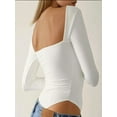 thumbnail image 4 of Slim Fit Crew Neck Knitted Bodysuit, 4 of 5