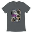 thumbnail image 5 of Racoons Howling at the Moon V-Neck T-shirt Funny Galaxy Wildlife Universe Humor Weird Animal in Space Tee, 5 of 7