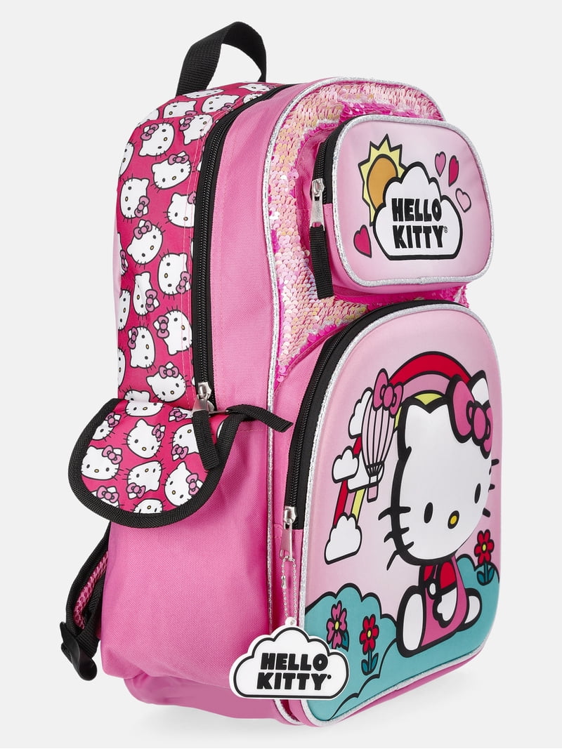 dallas cowboys hello kitty backpack specialty pink Sanrio Hello Kitty Hello to Happy Girls' 17 inch Sequin Rainbow Backpack, Pink, Women's