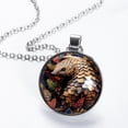 thumbnail image 2 of Pangolin Glass Design Circular Pendant Necklace - Stunning Women's Fashion Statement Jewelry, 2 of 5