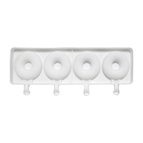 Lilixerw 4-Cavity Silicone Popsicle Ice Cream Mold,Food Grade BPA Free DIY Ice Pop Maker for Frozen Treats Jelly Desserts,Summer Party Supplies,13.85x5.19x0.78 Inch White