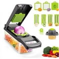 thumbnail image 1 of Vegetable Chopper, 12 in 1 Professional Mandoline Slicer for Kitchen, Multifunctional Food Chopper Cutter for Onion, Potato, Tomato, Veggie with 8 bla, 1 of 3