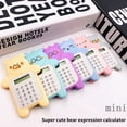thumbnail image 1 of Aurora Trade Electronic Calculator Adorable Bear Shape Plastic Lively Face Calculator with Hanging Hole Office Supplies, 1 of 8