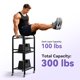 thumbnail image 3 of Estante de almacenamiento para gimnasio en casa Josmimic de 3 niveles, resistente, con ganchos, 3 of 7