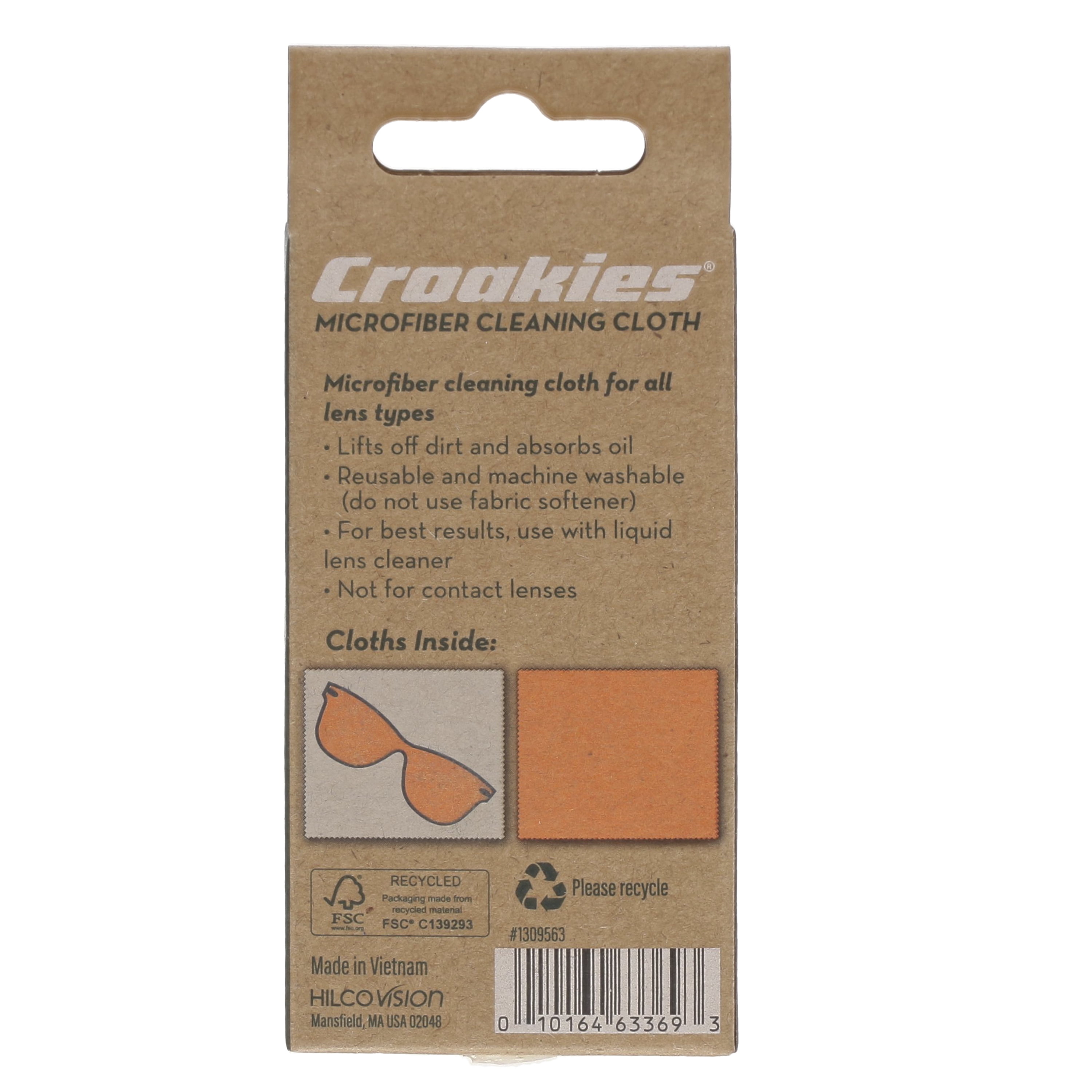 Croakies Eyeglass Cleaning Cloth, Orange, 2 Pack
