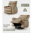 thumbnail image 3 of Oversized Recliner Chair,Manual Recliner, PU Leather Pushback Recliner Chair, Single Lazy Sofa Chair with Two Cup Holders and Side Pocket, Living Room Recliner, 3 of 7