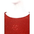 thumbnail image 5 of YONGHS Women's Shiny Sequins Overlays Worship Praise Dance Dress Dancewear Red L, 5 of 7