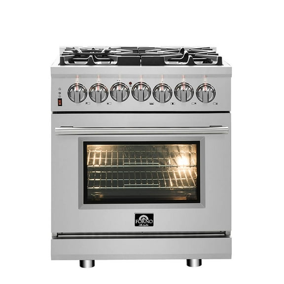 Forno FFSGS612530 30 inch Cossato Stainless Duel Fuel Electric Gas Range