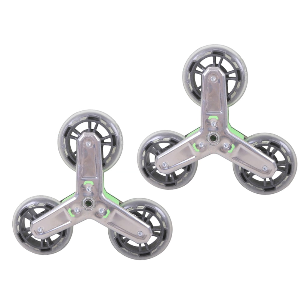 TIERPOP Steel Shopping Cart Replacement Wheel Set of 2 Triangle Casters Smooth Rolling Cart Wheel for Easy Stair Climbing