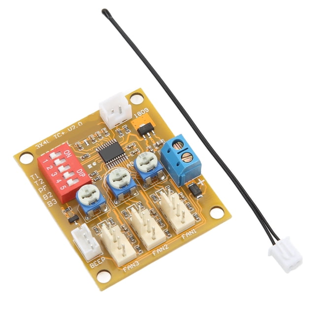Placa controladora de velocidad del ventilador, módulo de control de velocidad del ventilador de 3 vías y 4 cables, módulo de control de temperatura del ventilador, instalación sencilla