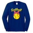 thumbnail image 2 of Wild Bobby, Cute Ribbon Bow Softball Mom Gift, Mother's Day, Men Long Sleeve Shirt, Royal, Large, 2 of 3