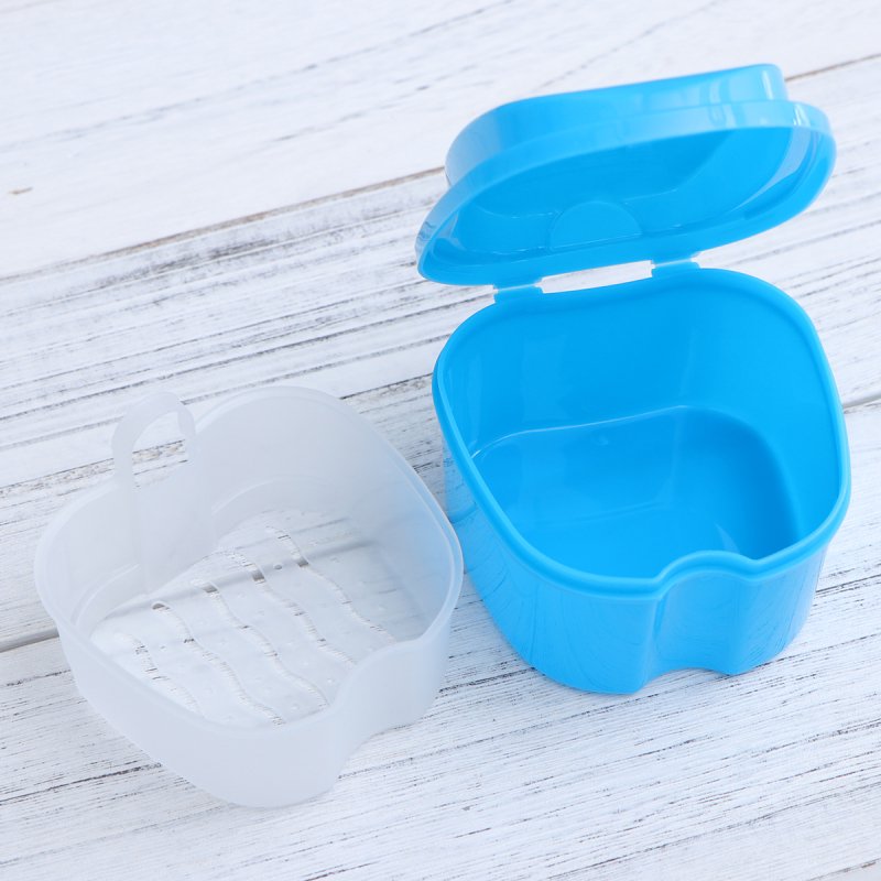 Denture Bath Case Cup Box Holder Storage Soak Container with Strainer