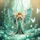 thumbnail image 1 of Exquisite Blue Gold Hanging Ornament Intricate Detailed Figurine For Home Decor Spiritual Gift, 1 of 1