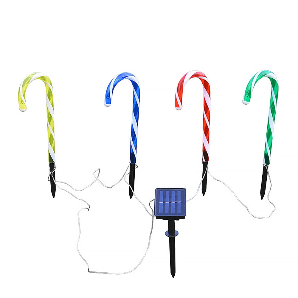 Solar Candy Cane Lights Christmas Candy Cane Lights Pathway Markers