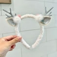 thumbnail image 2 of Yesbay Christmas Headband for Women Fleece Reindeer Antlers Headband with Bow Pompoms for Xmas Party Supplies Halloween Cosplay Accessory, 2 of 8