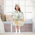 thumbnail image 7 of Wearable Blanket with Sleeves and Pocket Oversized Hooded Sweatshirt 3-14 YR Floral Pineapple Pattern M, 7 of 7