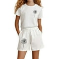 thumbnail image 2 of MUXiin Girl's 2 Piece Outfits Cute Summer T-Shirt and Graphic Shorts Clothing Sets, 2 of 6