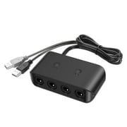 GameCube Controller Adapter for Nintendo Wii U and PC USB - 4 Ports Connection Tap Converter for Multi-Player Games Black [Nintendo Wii U]