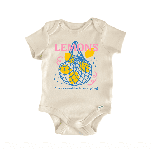 Lemons Fruit Retro Newborn Baby Bodysuit