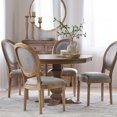 thumbnail image 2 of GDF Studio Naclerio French Country Fabric Upholstered Wood 5 Piece Dining Set, Light Gray and Natural, 2 of 13