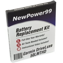 Garmin DriveLuxe 50 LMTHD Battery Replacement Kit with Tools, Video Instructions, Extended Life Battery and Full One Year Warranty