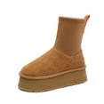 thumbnail image 3 of Botas de nieve para mujer, cortas, forradas con vellón, con cinco capas de espuma gruesa, suela gruesa y acolchada de algodón, botas de lápiz Mulberry para estudiantes, 3 of 5