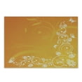 thumbnail image 1 of Orange Cutting Board, Easter Themed Abstract Composition with Ornate Flora Eggs and Butterflies, Decorative Tempered Glass Cutting and Serving Board, Small Size, Orange Yellow White, by Ambesonne, 1 of 1