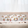 thumbnail image 7 of Ambesonne Animal Throw Pillow Cover 4 Pack, Superhero Puppy with Paw, 24", Red Cream White, 7 of 7