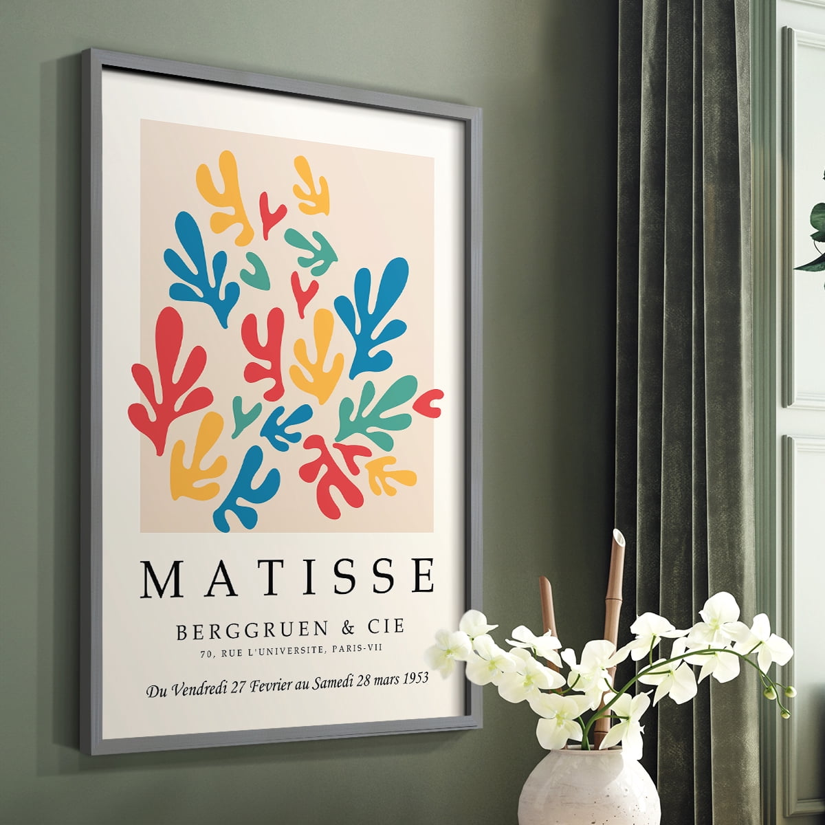 Matisse CCCXLV in Gray Solid Wood 11 x 14 Framed Print