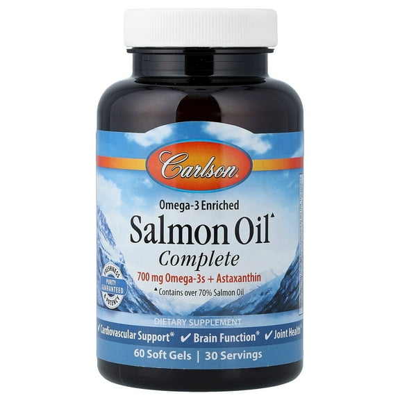 Carlson Omega-3 Enriched Salmon Oil Complete, 60 Soft Gels