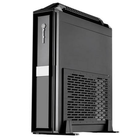Silver Stone Technologies ML08B-H Mini-ITX Slim Small Form Factor Computer Case with Handle - Black