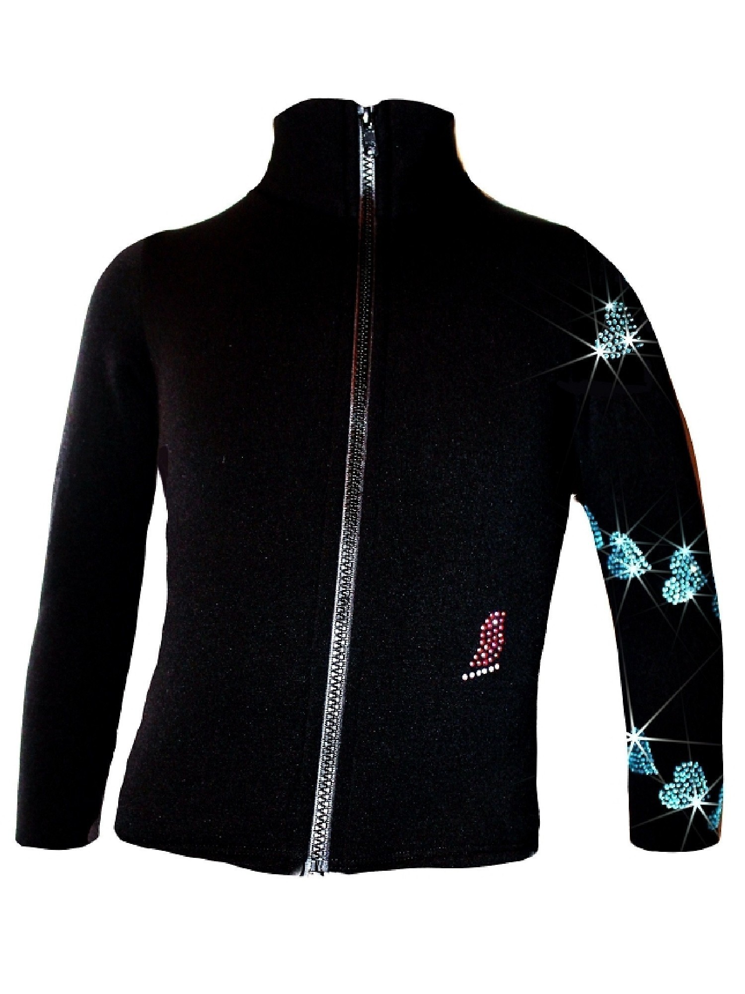 Ice Fire Skate Wear Ice Fire Skating Women Black Aqua Rhinestone