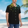 thumbnail image 3 of Fotbe Night Rainbow Sparkles Camisa Hawaiana para Hombre Unisex – Camisa Casual de Verano con Botones de Manga Corta de Algodón y Lino,Large, 3 of 7