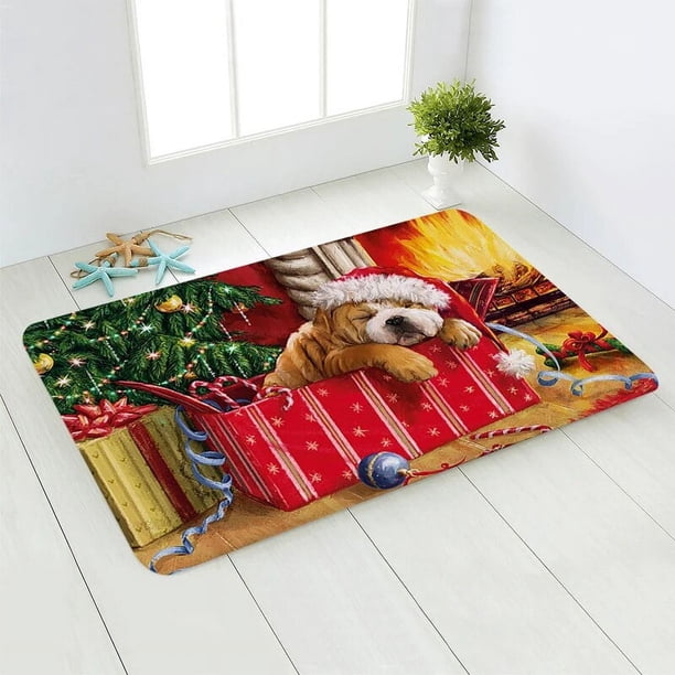 Alfombra navideña de Papá Noel para exteriores, decoración navideña para adornos de Navidad para el hogar, regalo de Navidad, Año Nuevo, 40x60cm