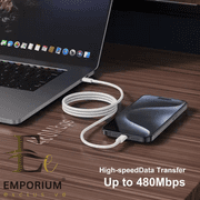 Emporium Exclusive | 3ft Lightning USB to USB C Cable | White Cabo Infinity Line | Compatible Lightning Cable with iPhone 7 to 14 | 1 Count