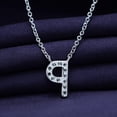 thumbnail image 6 of 18K White Gold Plated Initial Necklace | Moissanite Diamond Alphabet Necklace | Dainty Necklaces for Her | Letter "P" Pendant Necklace |18" + 2" Adjustable Chain, 6 of 6