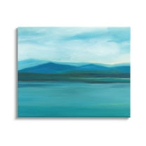 Stupell Cloudy Blue Lake Mountain Scene Landscape Painting Gallery Wrapped Canvas Print Wall Art