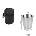 thumbnail image 2 of 4 Stainless Steel Shot Glasses With Leather Case, 30Ml Portable Outdoor Mini Cups, For Camping Picnics Travel Hiking -, 2 of 2