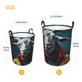 thumbnail image 3 of Fuzoiu Surrealist Goat Print Circular Hamper,Laundry Basket with Handle,Collapsible Laundry,Dirty Clothes Storage Basket,for Bedroom Bathroom Dorm Living Room-Medium, 3 of 6