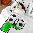 thumbnail image 4 of Castle Fairy Personalized Initial Alphabet P Twin Bedding Sets 7-Piece for Kids Teenagers,Sport Gamer Soccer Bedding Comforter Set Microfiber,Abstract Gradient Glitter Hexagon Breathable Sheet Sets, 4 of 8