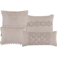 thumbnail image 3 of ESCA 7-Piece Hausis Greige Embroidery Comforter Bedding Set - OEKO-TEX Standard 100, Breathable, All Season, Extra Soft, Lightweight - Queen Size, 3 of 4