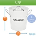 thumbnail image 4 of Spigo Steel Kitchen Compost Bin With Vented Charcoal Filter and Bucket, White, 1 Gallon, 4 of 8