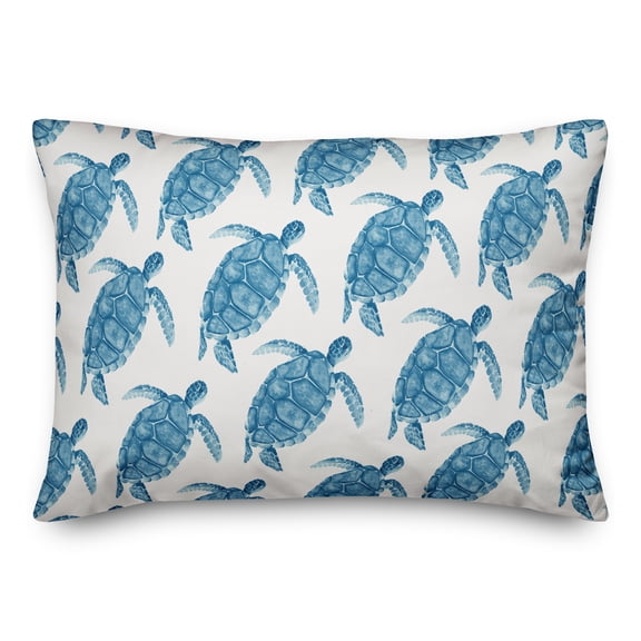 Creative Products Blue Watercolor Sea Turtles 14x20 Spun Poly Pillow