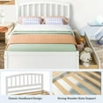 thumbnail image 6 of PAPROOS Wood Platform Bed with Storage, Twin Size Bed Frame with 2 Drawers, No Box Spring Needed, White, 6 of 11