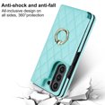 thumbnail image 5 of TECH CIRCLE for Samsung Galaxy Z Fold 6 Wallet Case with Ring Holder, Premium Diamond PU Leather Magnetic Clasp Kickstand Heavy Duty Protective Card Cash Slot Cover,Green, 5 of 5